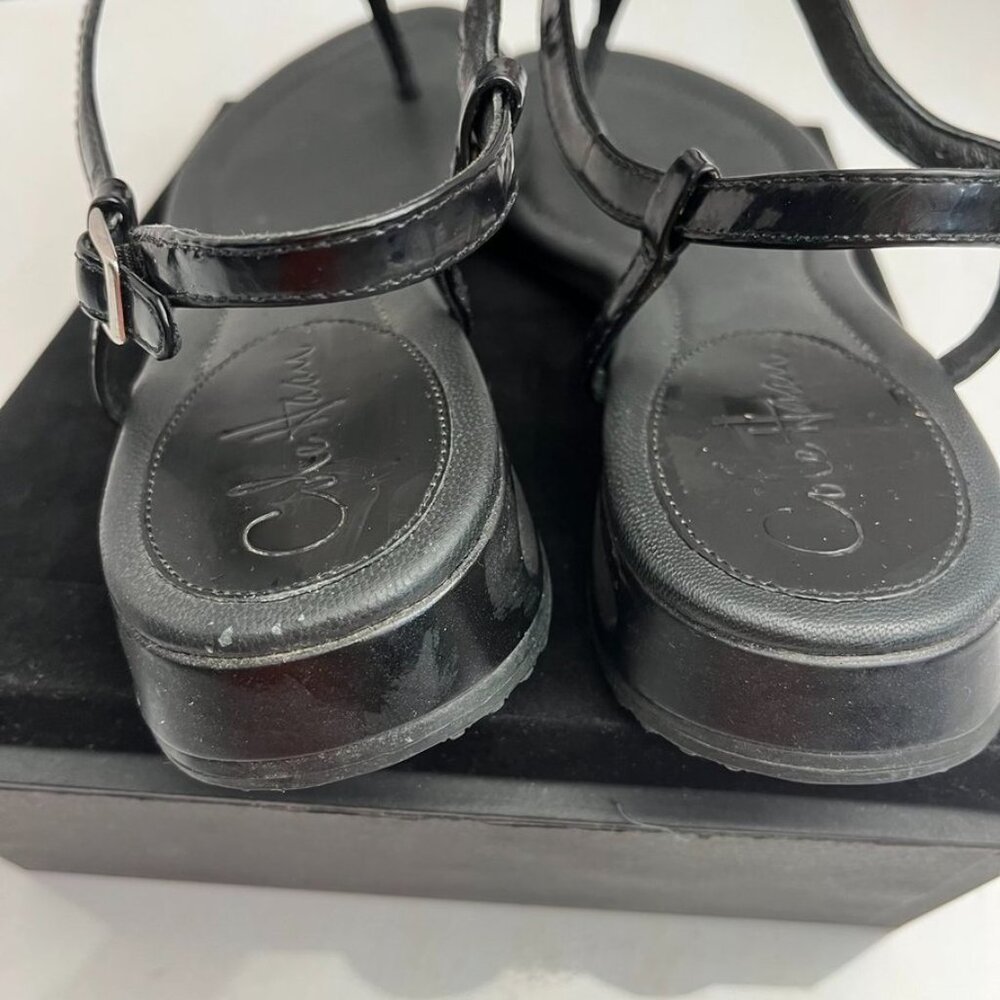 Cole Haan Air Thong Sandals Buckle Strap Black Leather 8B - Picture 6 of 12